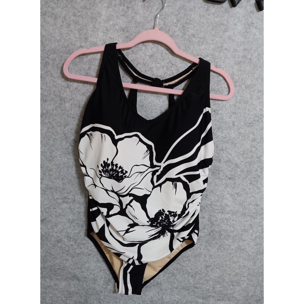 YOUR BEST LOOK black White beach Swim Wear suit SWIMSUIT 14 Razorback Clean EUC
